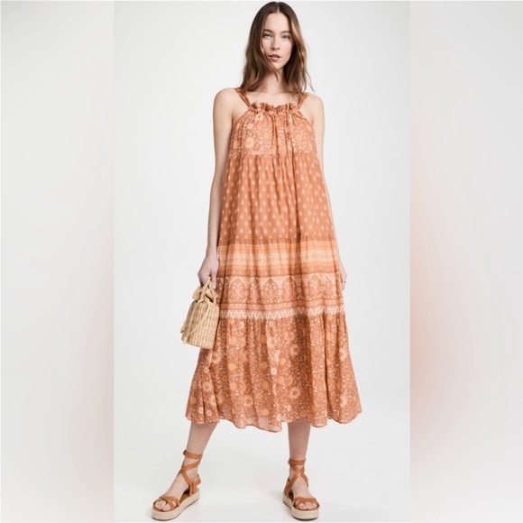 Spell and the Gypsy Utopia Boho Maxi Dress Womens XS Cinnamon Strappy Sleeveless - Picture 2 of 16